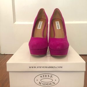 Steve Madden beast fuchsia suede high heels